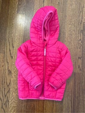 Cat & Jack Hooded Quilted Puffer Jacket in Hot Pink 2T